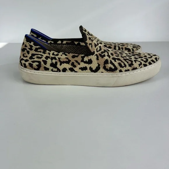 ROTHYS SLIP ON SNEAKER LOAFERS LEOPARD CAT ANIMAL PRINT SIZE WOMEN 8 - Picture 2 of 11